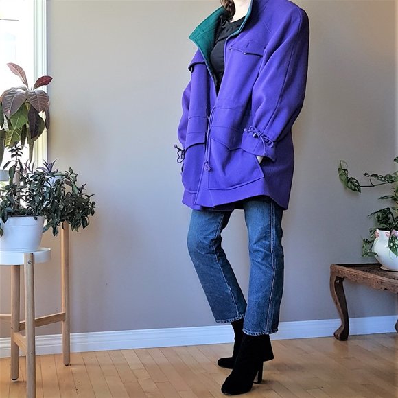 80s 90s Tradition Sears wool blend purple jacket. - Picture 3 of 15